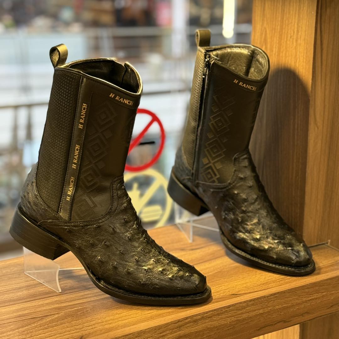 Vintage Ostrich Leather Ranch Cowboy Boots(Buy 2 Free Shipping✔️)