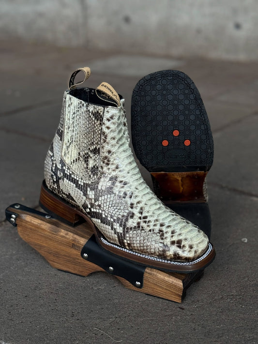 Cowboy Snake-print Leather Boots