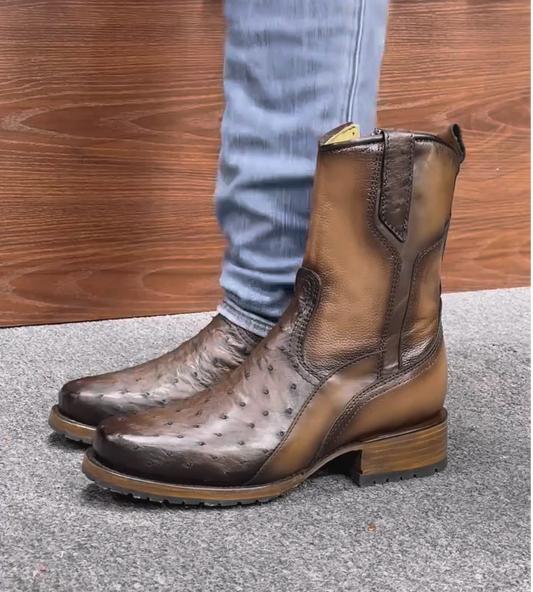 Men's Genuine Ostrich Leather Boot