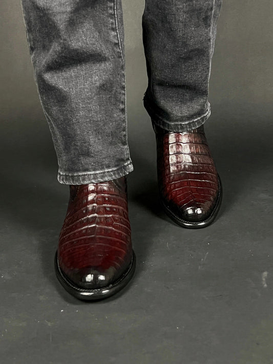 Emma Black Cherry Crocodile Fuscus Oval