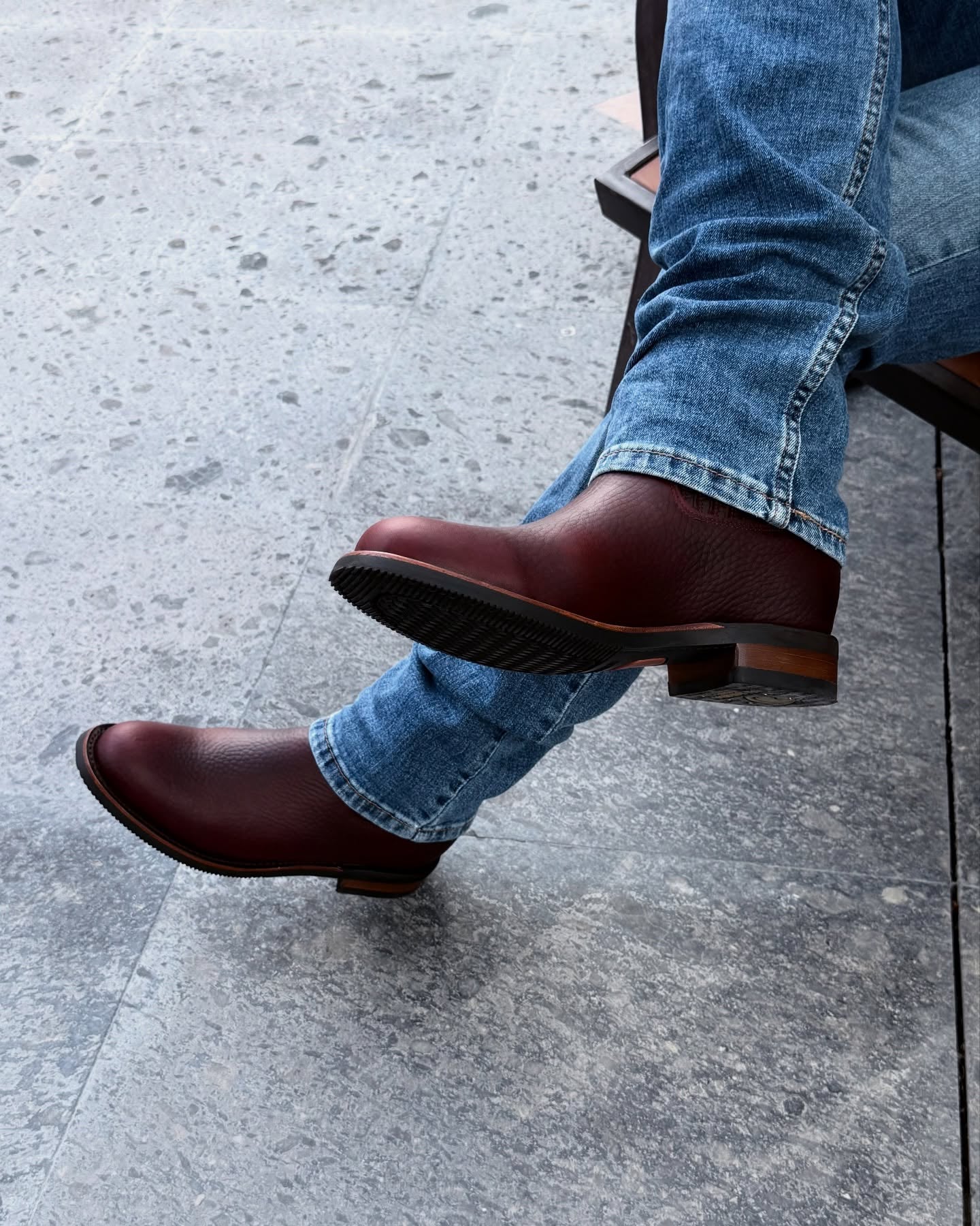 Burgundy Leather Cowboy Boots