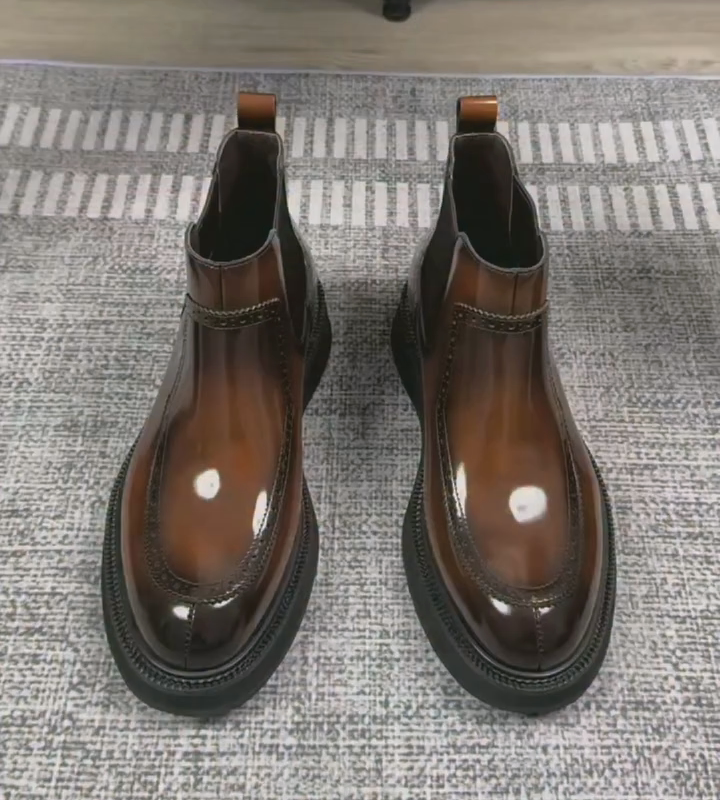 Men's Business Patent Leather Chelsea Boots