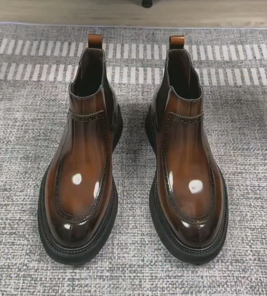 Men's Business Patent Leather Chelsea Boots