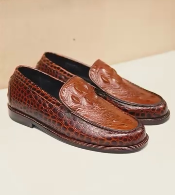 Crocodile Scaled Moccasins