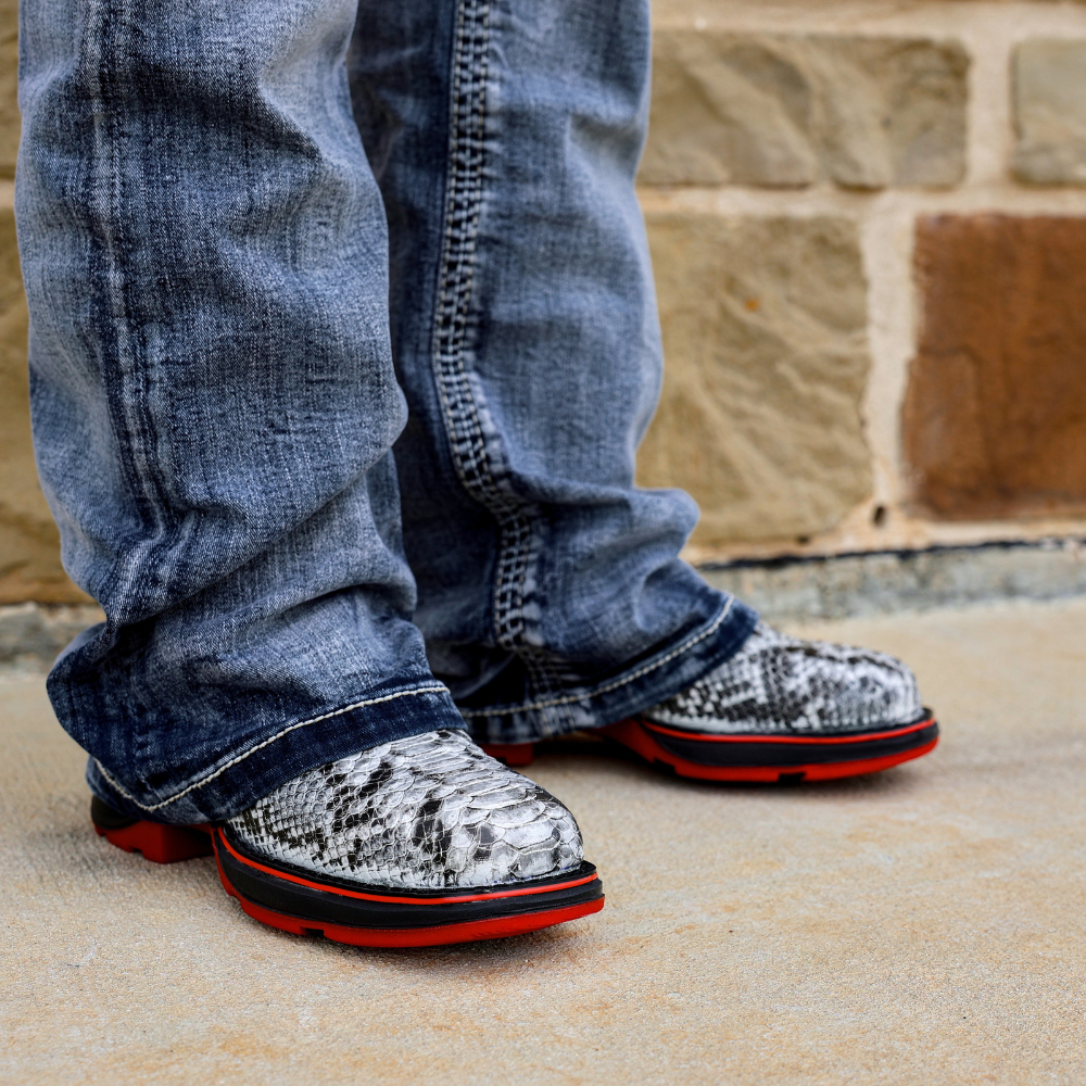 Natural Python Leather Boots With 3D Lightweight Sole - Composite Toe