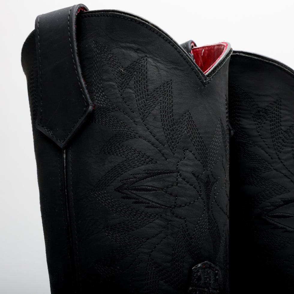 Black Caiman Hornback Leather Boots With 3D Lightweight Sole - Composite Toe