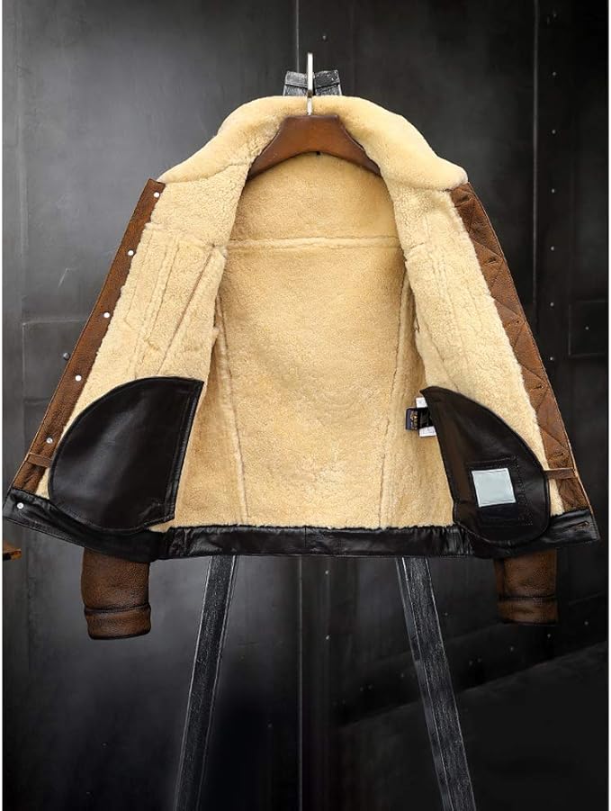Mens Brown Sheepskin Shearling Jacket