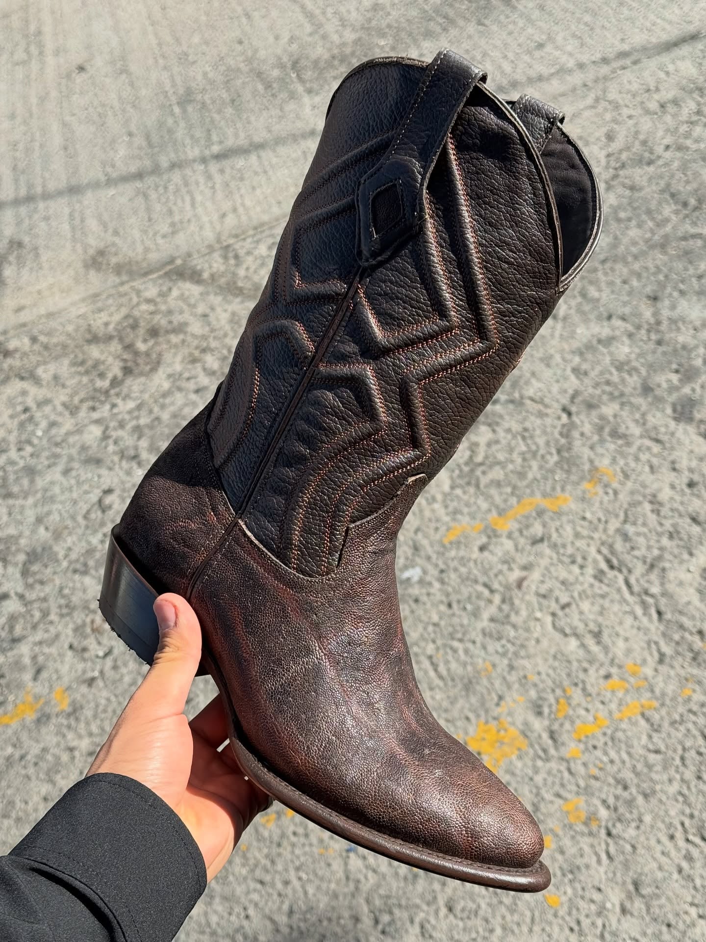 Genuine Leather Embossed Montana Cowboy Boots