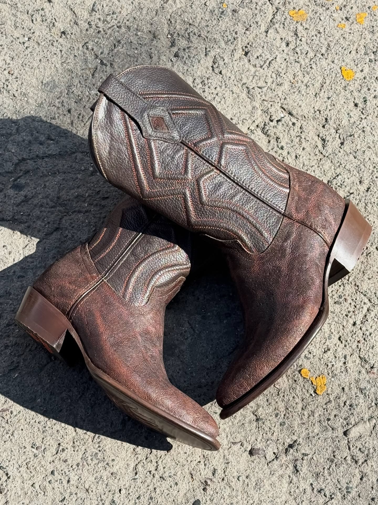 Genuine Leather Embossed Montana Cowboy Boots