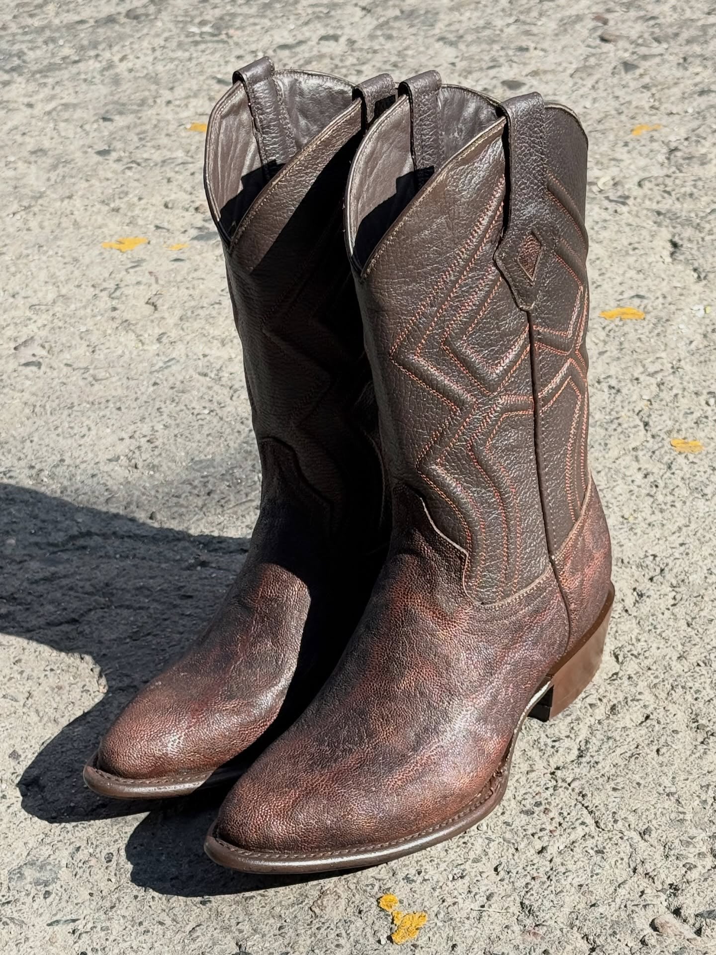 Genuine Leather Embossed Montana Cowboy Boots