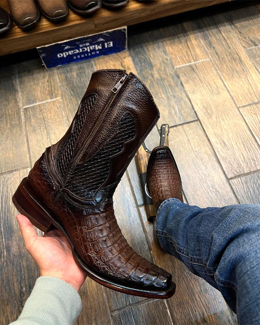 Wild Style Crocodile Print Cowboy Boots