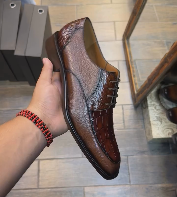 Crocodile Print Oxfords