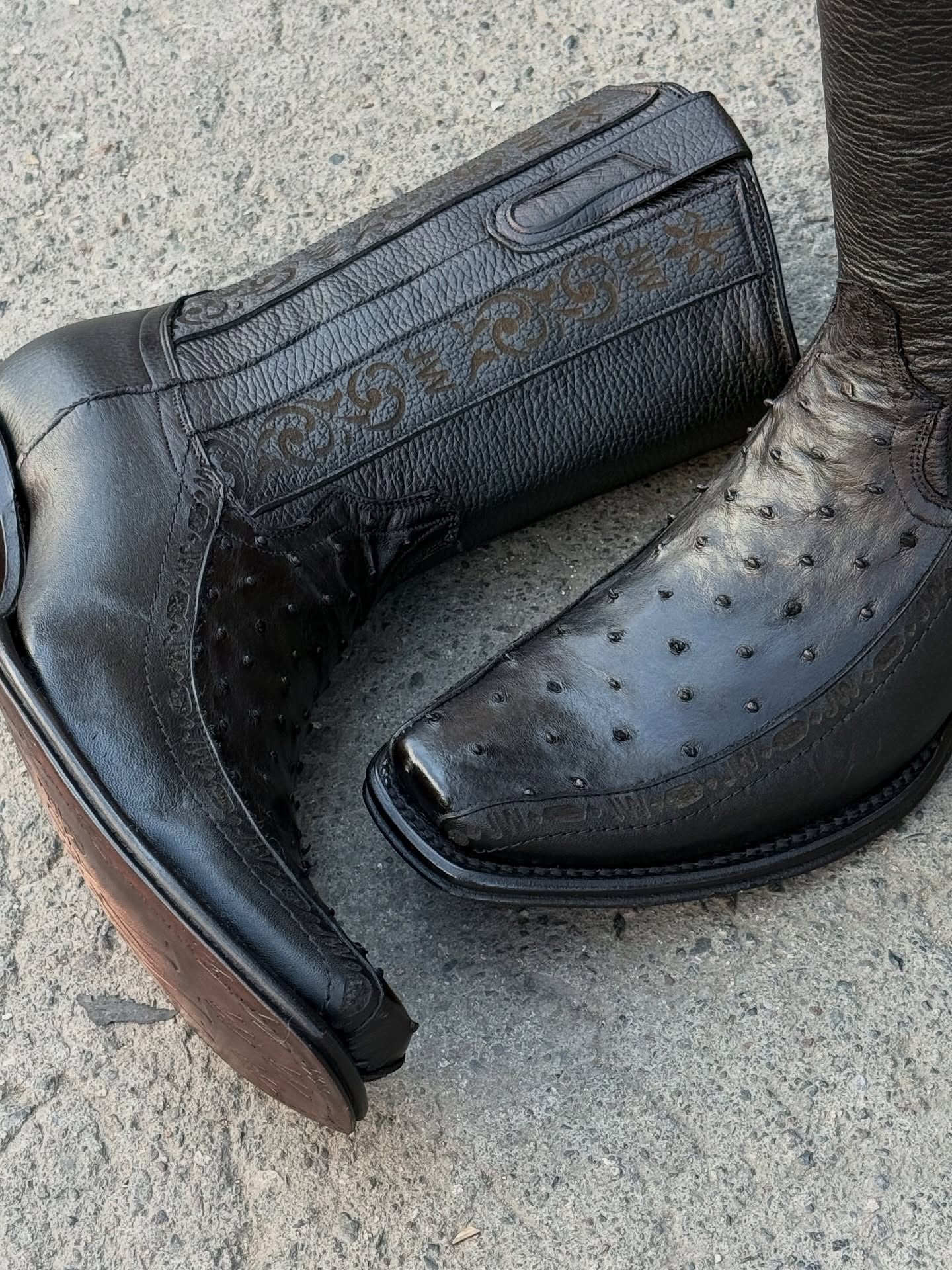 Men's Wild West Ostrich Toe Boots