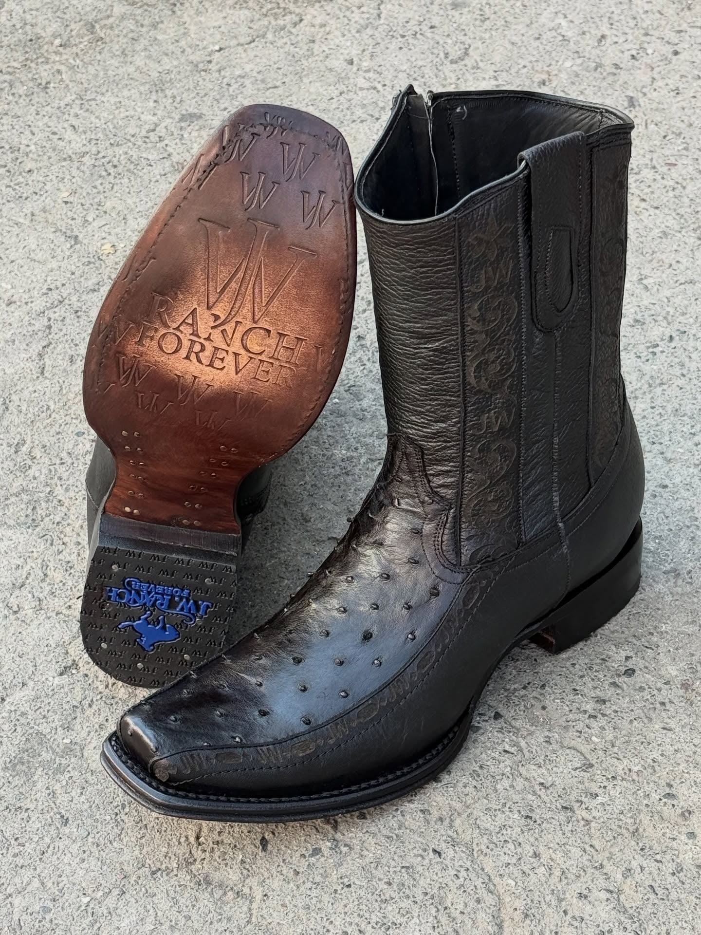 Men's Wild West Ostrich Toe Boots