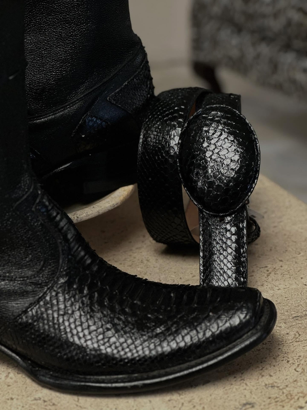 Python-Embossed Leather