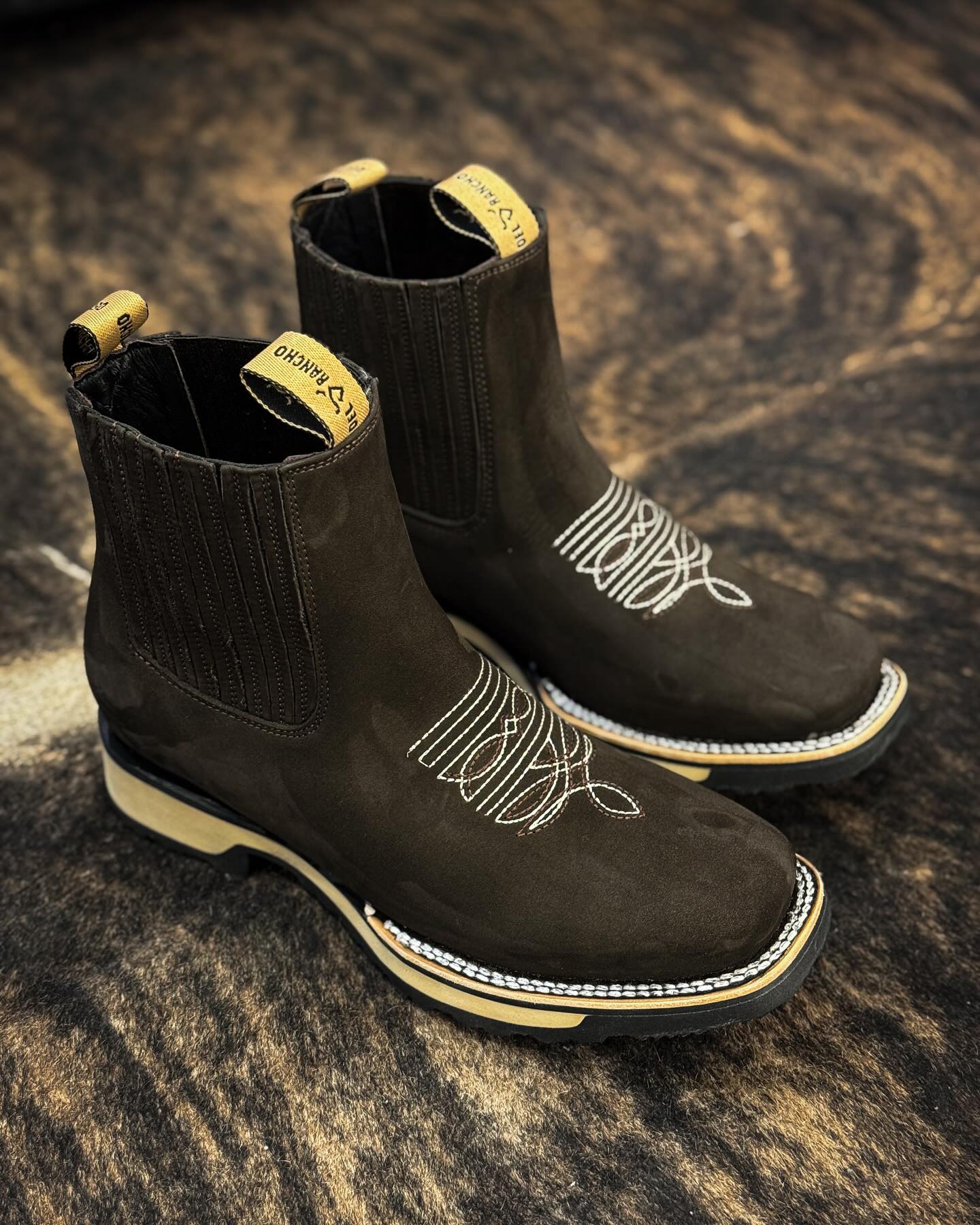 Men's Short Western Square Toe Boots