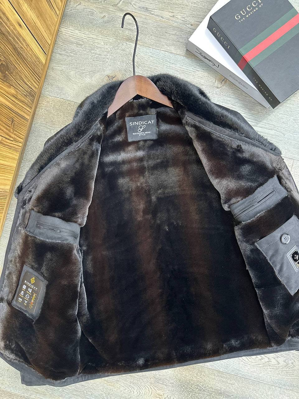 Suede Leather Jacket With Cozy Faux Shearling