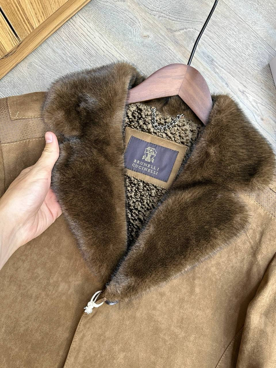 Suede Leather Jacket With Cozy Faux Shearling