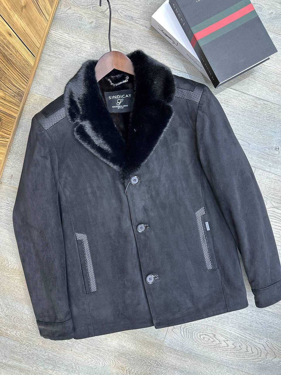 Suede Leather Jacket With Cozy Faux Shearling