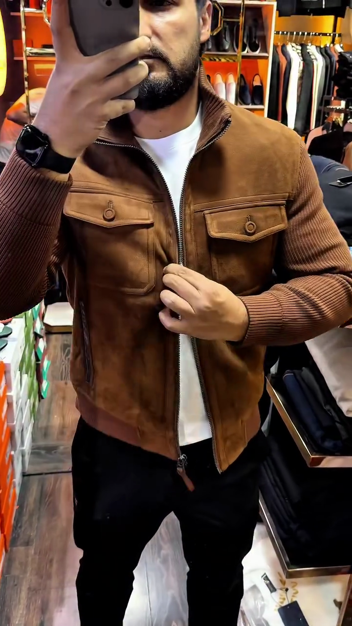 Men's Sheepskin Suede Jacket