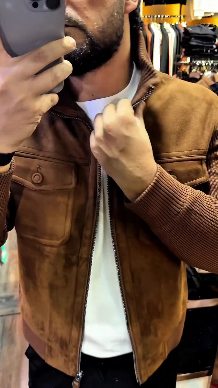 Men's Sheepskin Suede Jacket