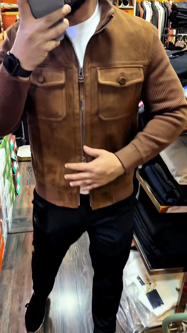 Men's Sheepskin Suede Jacket