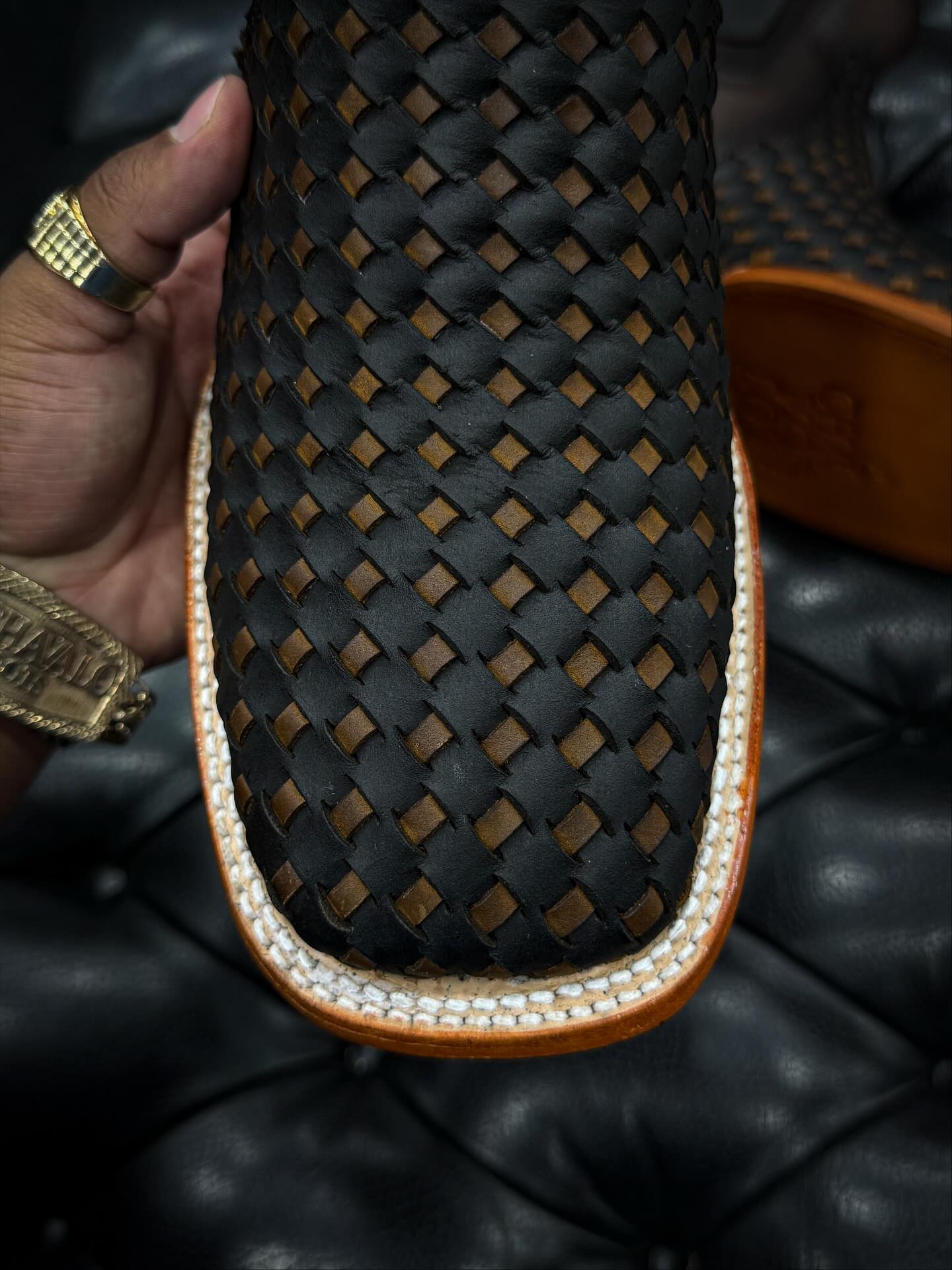 Men's Square Toe Woven Cowboy Boots