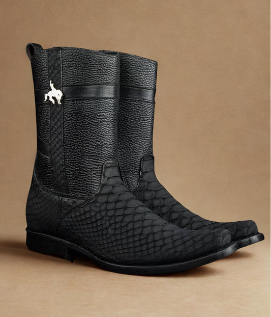 Obsidian Men's Python Zipper Raspberry Boots