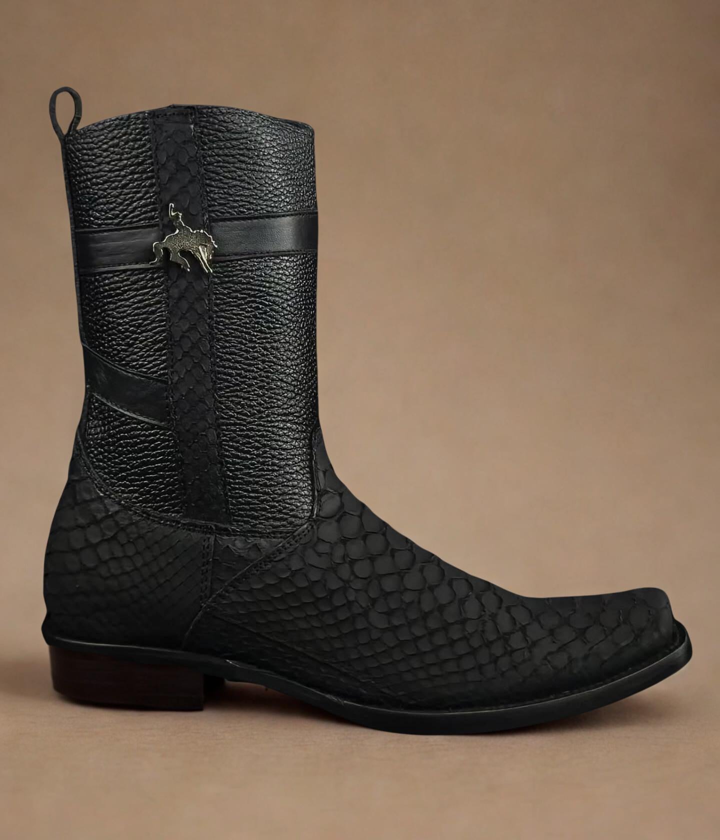 Obsidian Men's Python Zipper Raspberry Boots