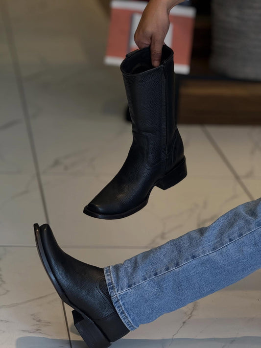 New Fashion Soft Leather Zip-Ankle Cowboy Boots