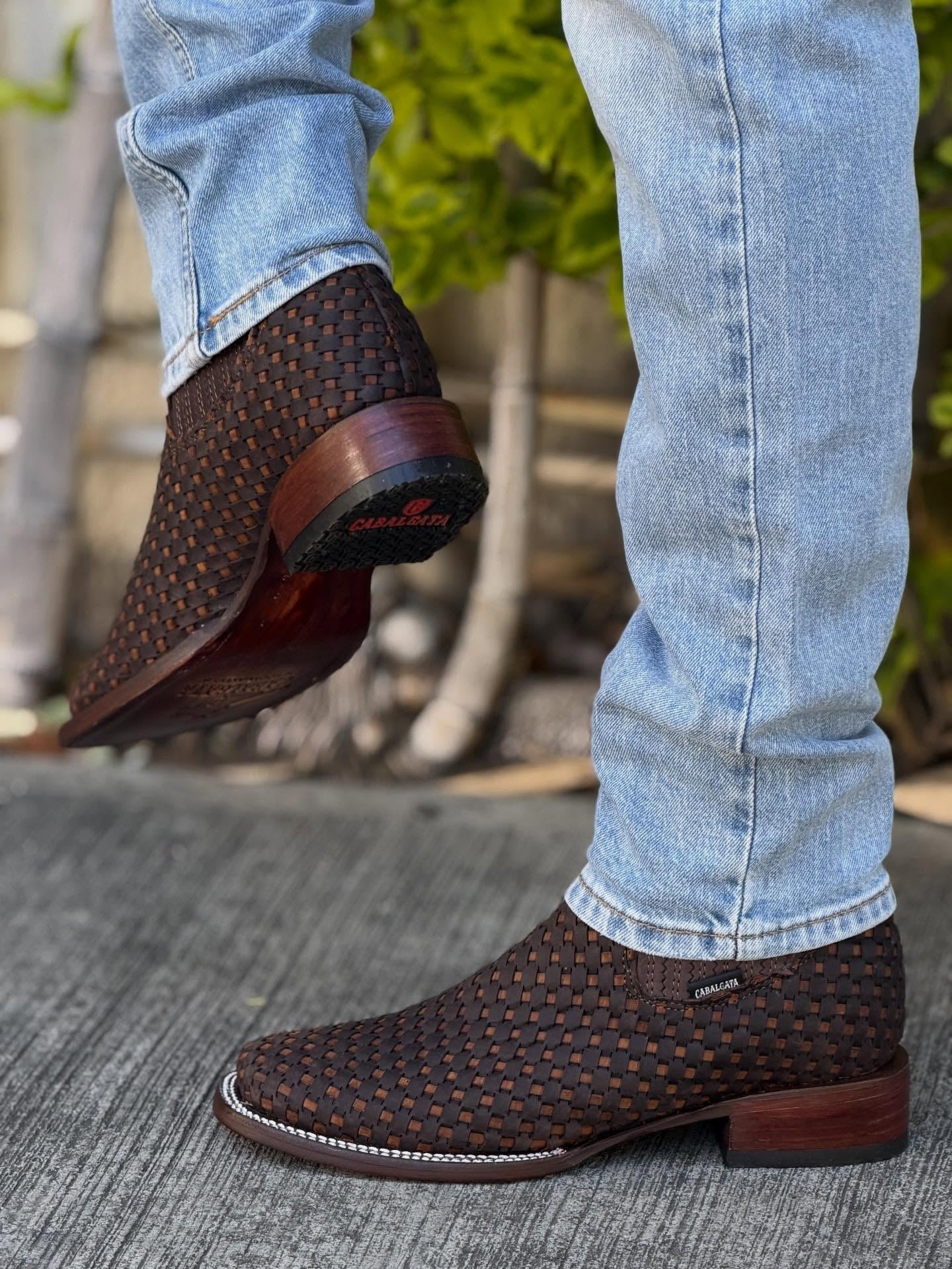 Men’s Basket-Weave Ankle Boots