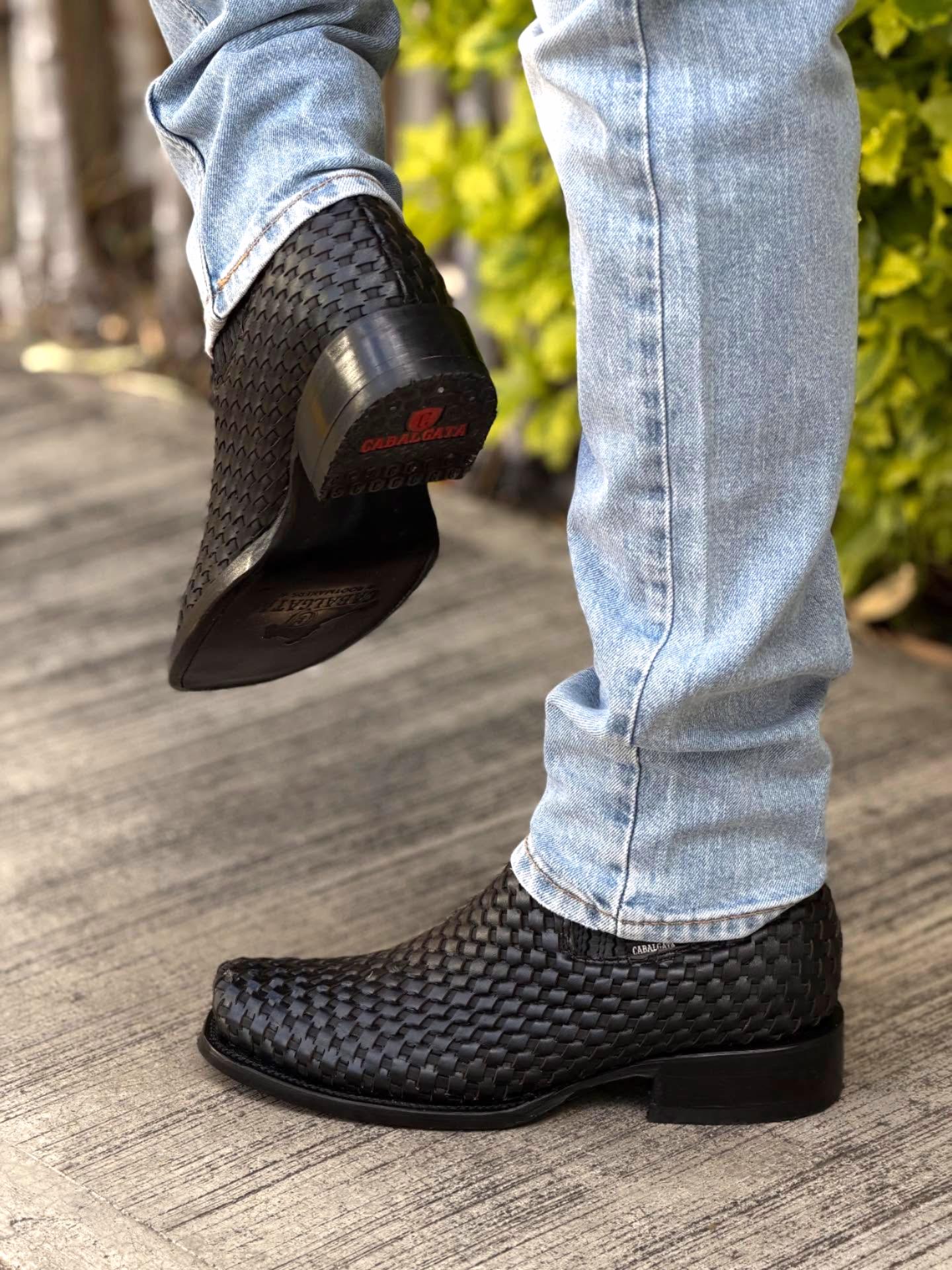 Men’s Basket-Weave Ankle Boots