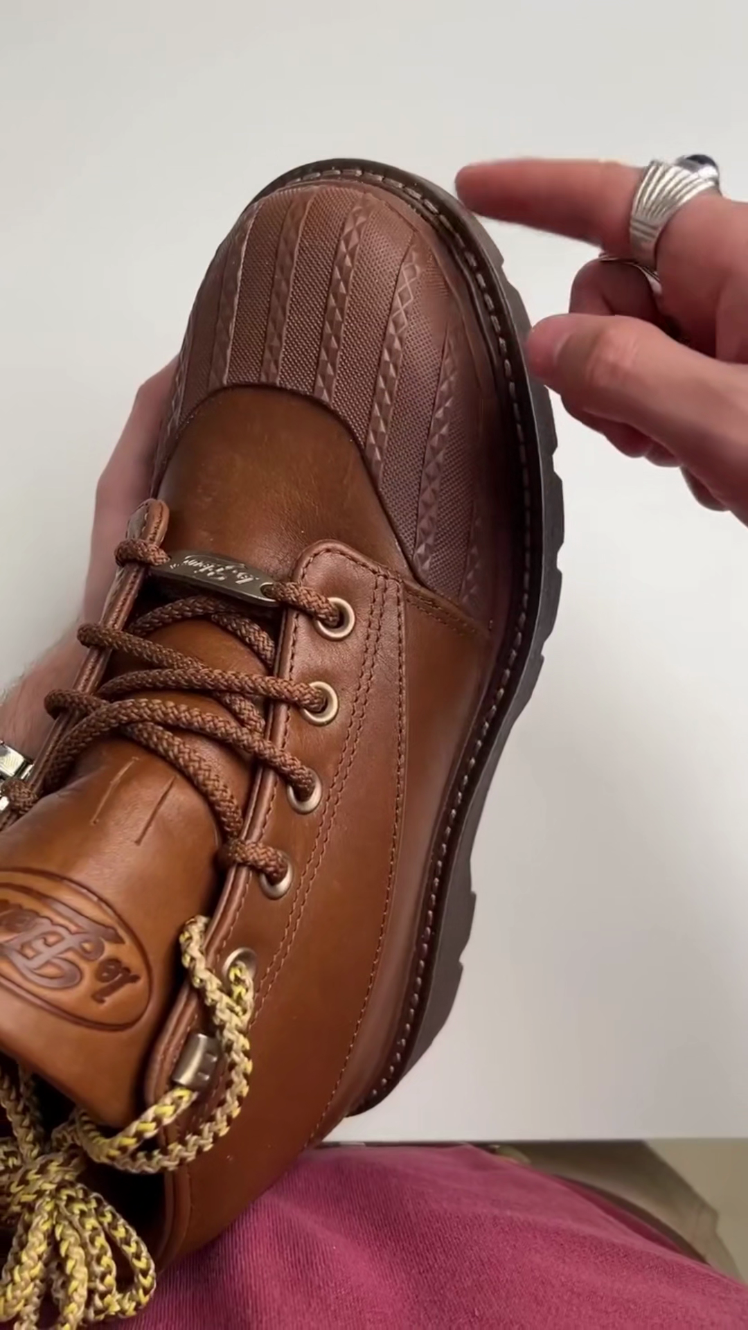 Classic Retro Rubber Toe Men's Leather Boots