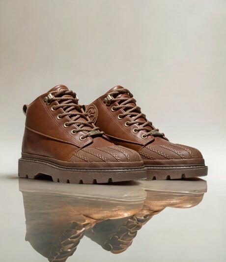 Classic Retro Rubber Toe Men's Leather Boots