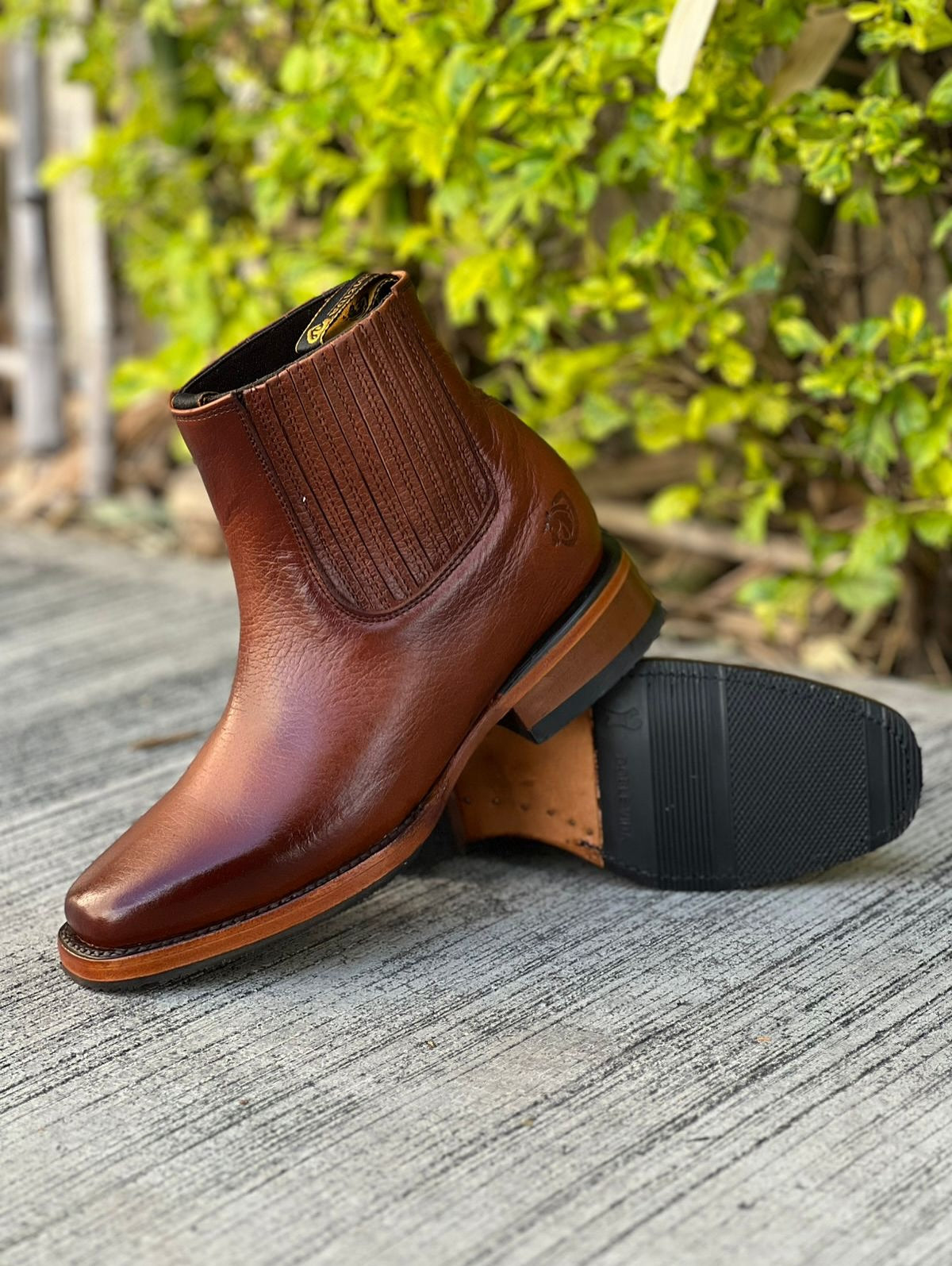 Honey Cowhide Men's Western Boots