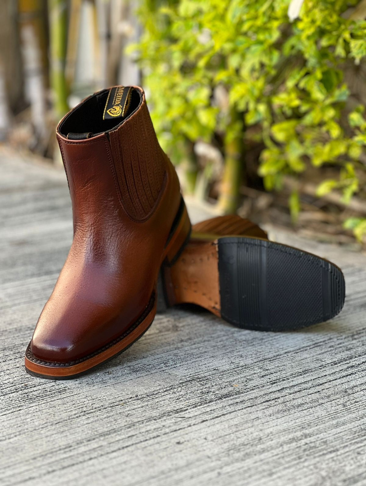 Honey Cowhide Men's Western Boots