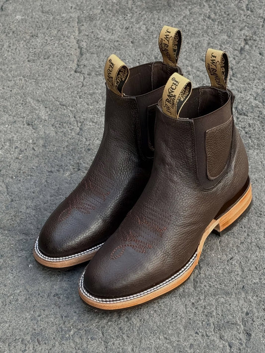 Western Genuine Leather Embroidered Cowboy Ankle Boots