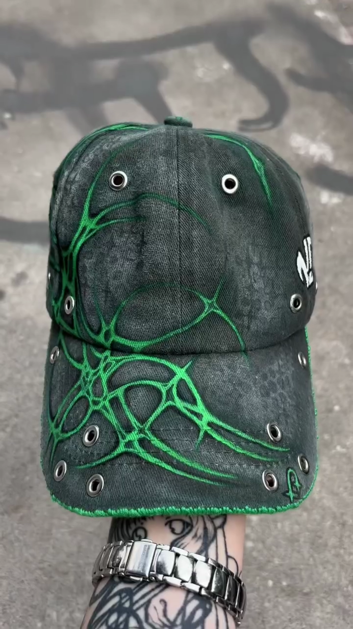Hand-Painted Washed Baseball Cap