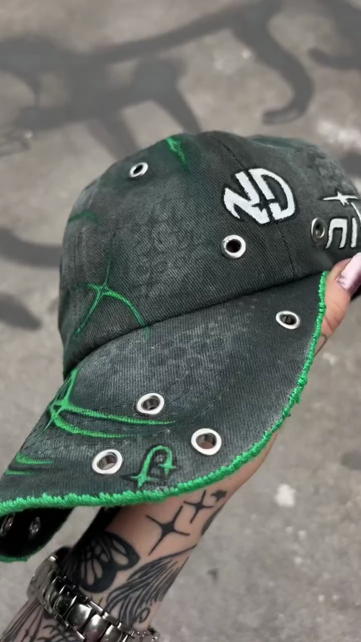 Hand-Painted Washed Baseball Cap