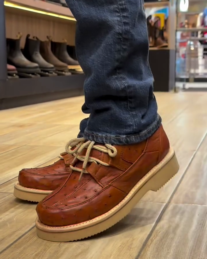 Classic Cognac Ostrich Dress Shoes