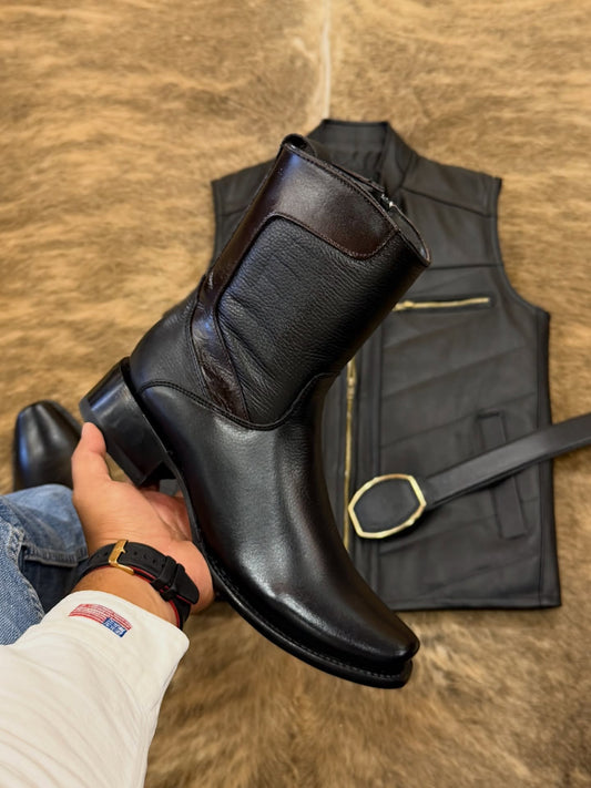 Men's Narrow Square Toe Urban Western Style Oxford Boots