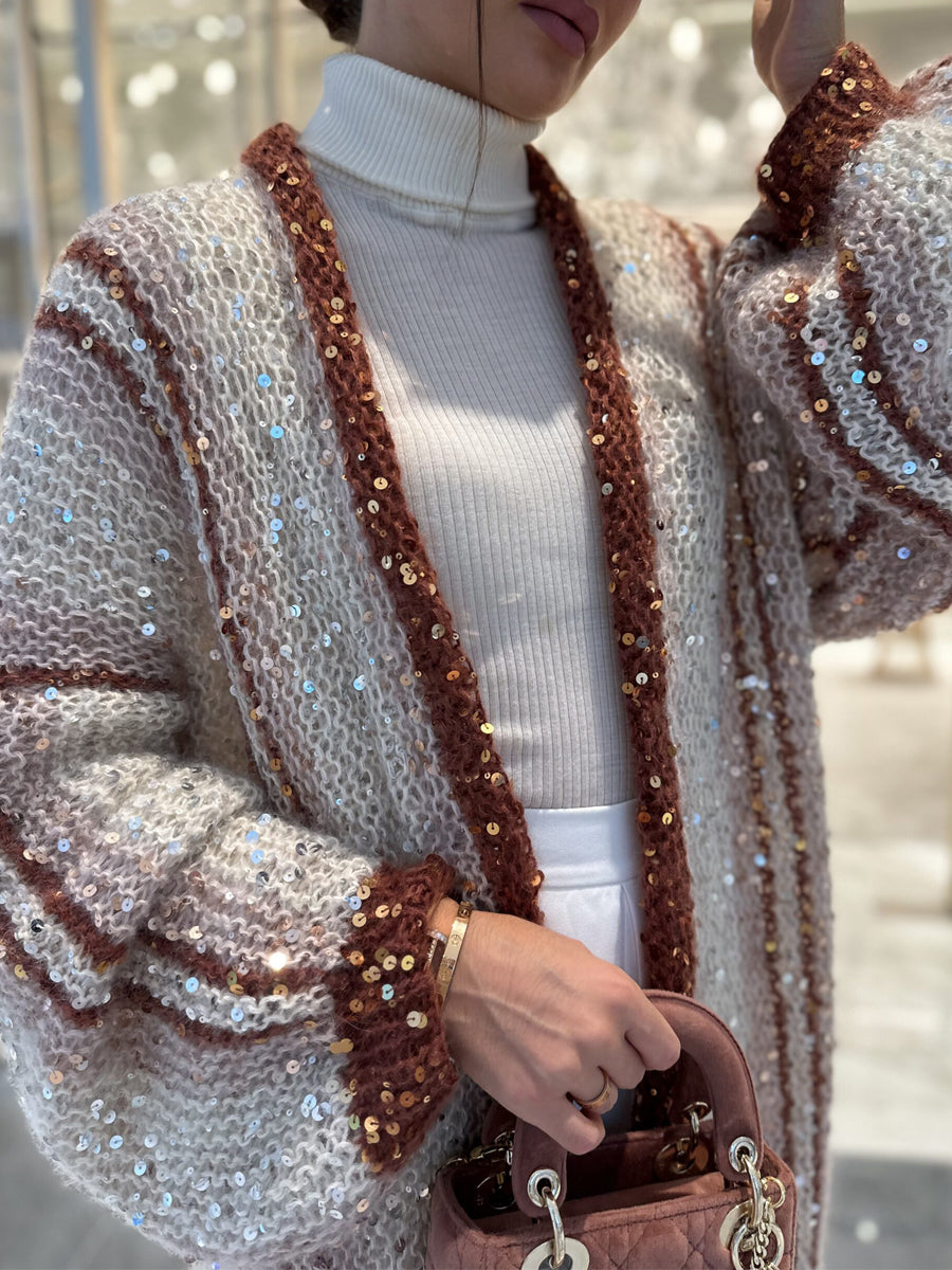 Sequin Maxi Cardigan