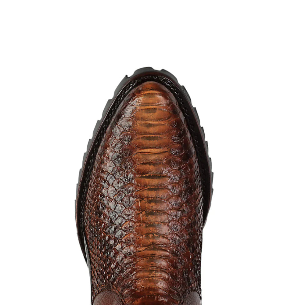 Python Cowhide Cognac Boots