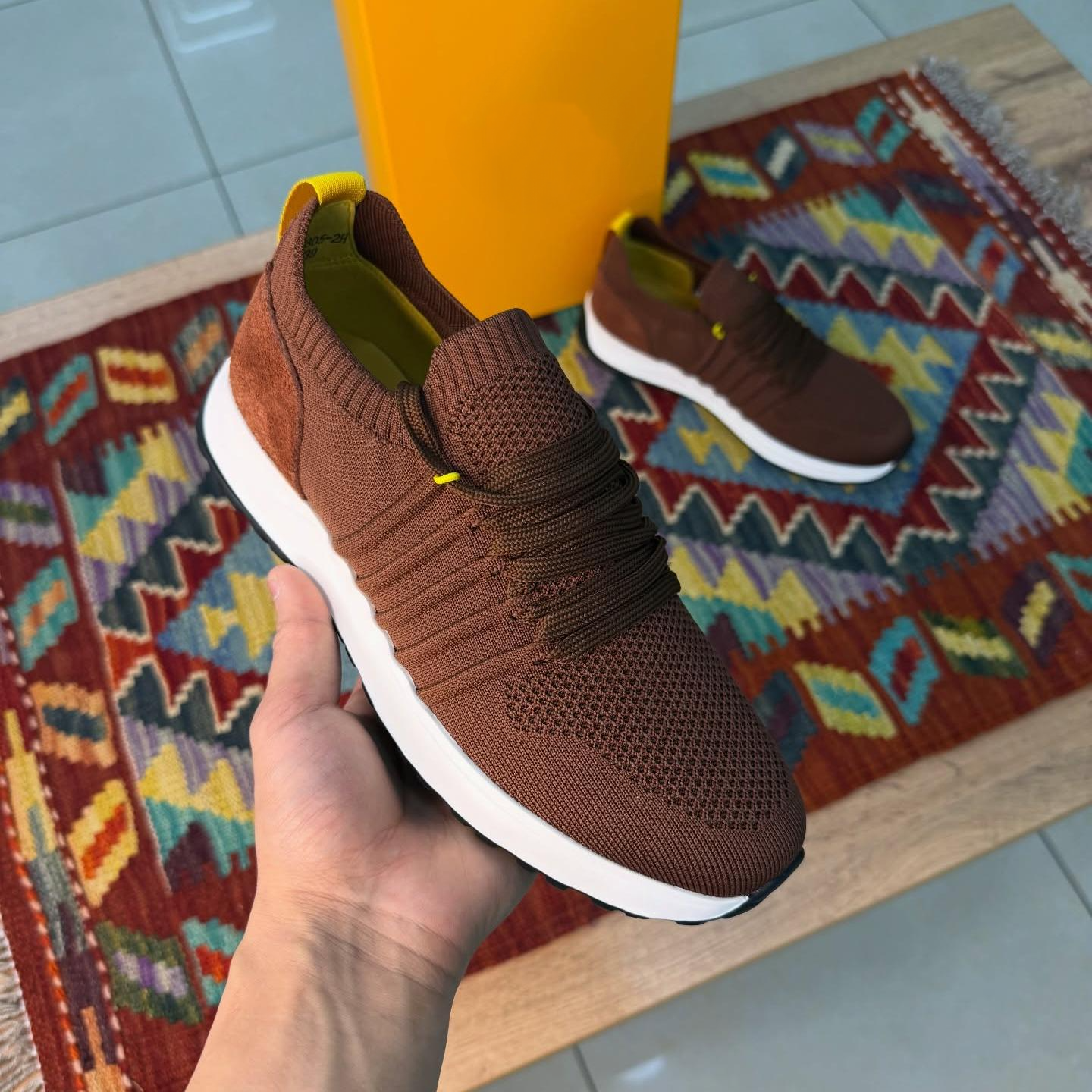Knitted Lace-up Business Sneakers