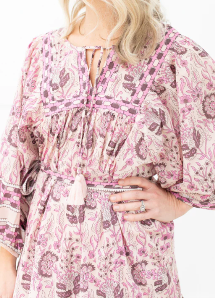 Spring Print Long Sleeve Dress