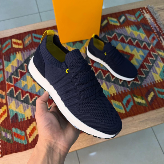 Knitted Lace-up Business Sneakers
