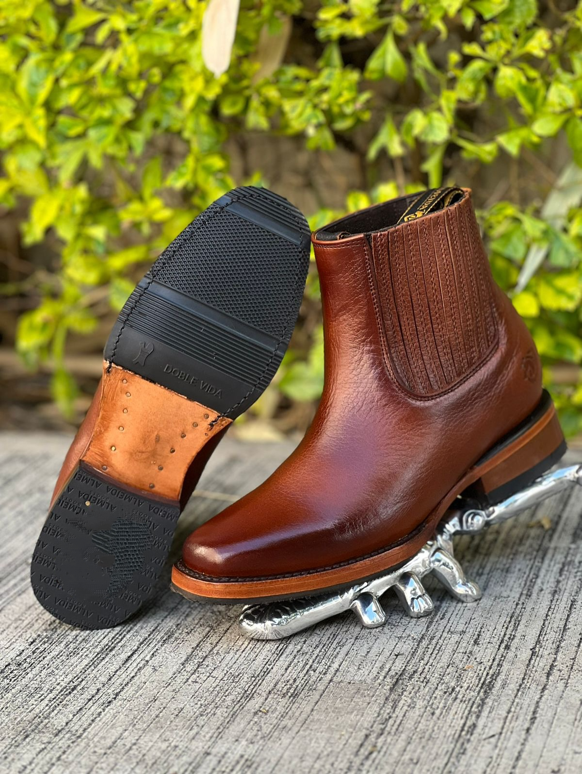 Honey Cowhide Men's Western Boots