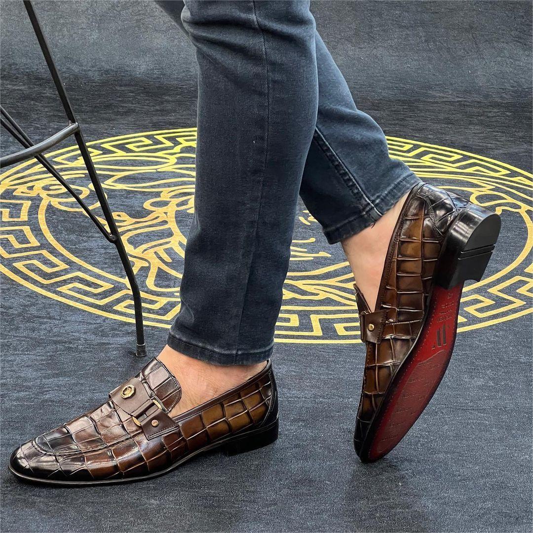 Italian Leather Crocodile Pattern Loafers(Buy 2 Get 15% OFF✔️)