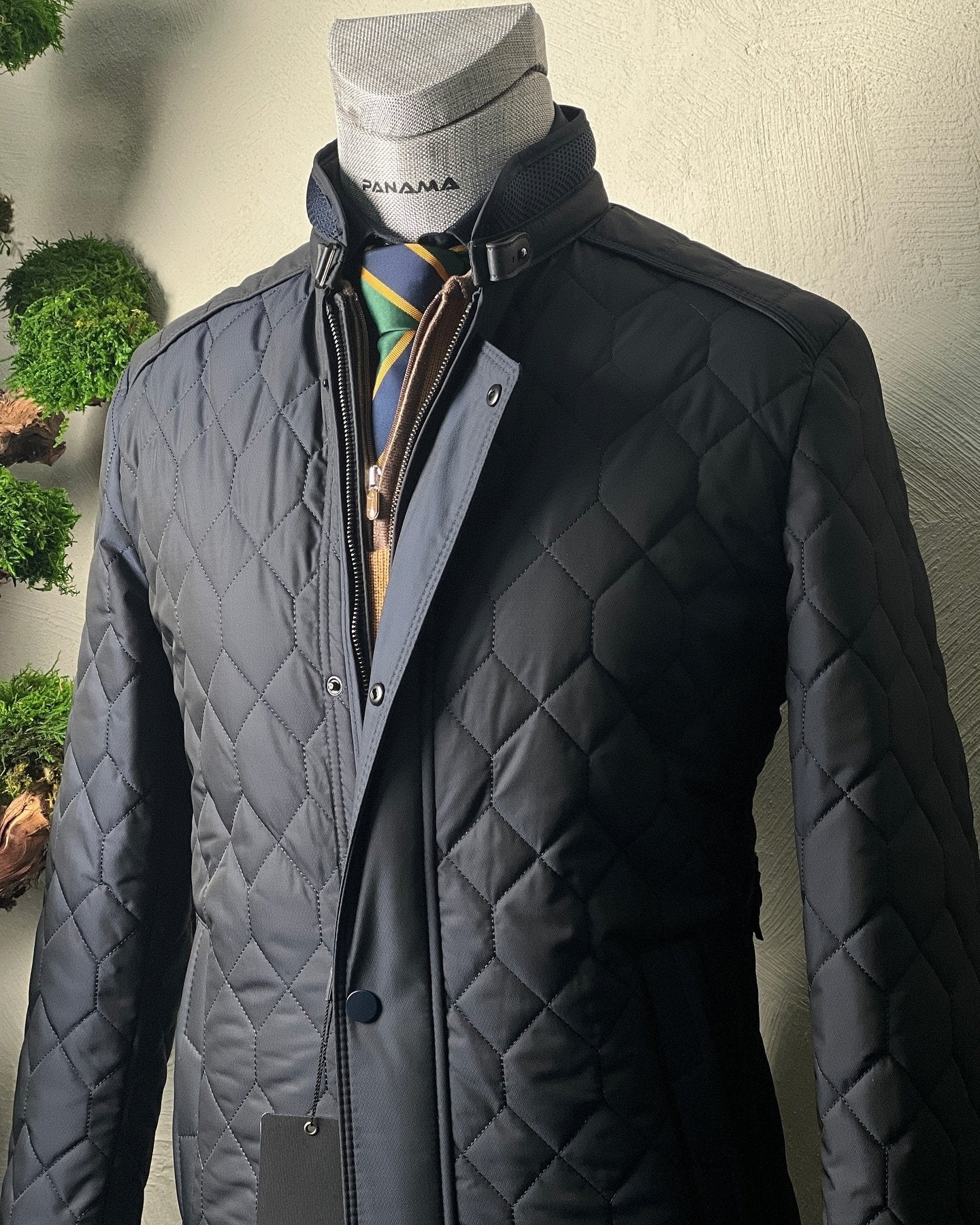 Honeycomb Stitching Stand Collar Insulated Jacket