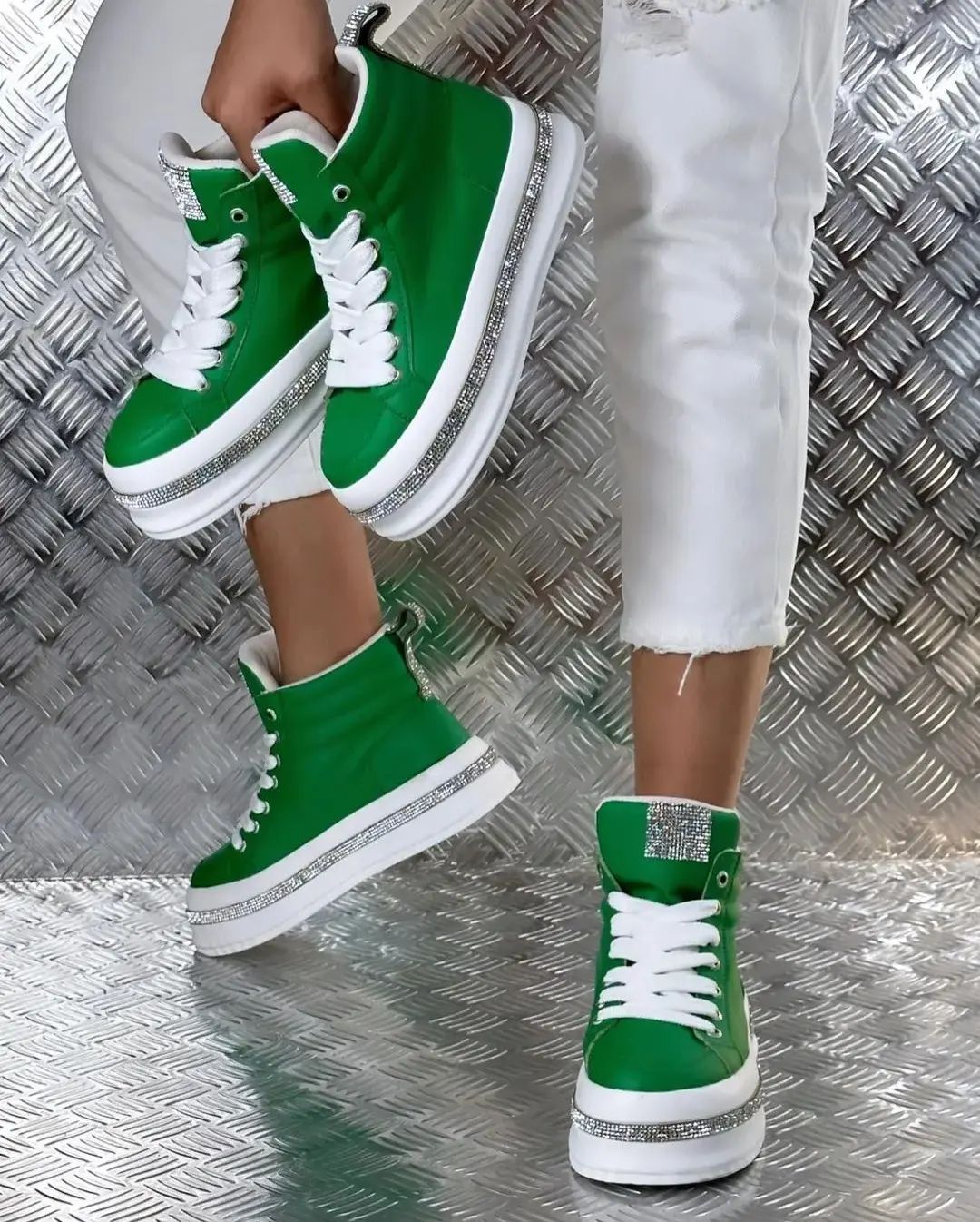 Versatile Thick Sole Heightening Casual High-top Shoes